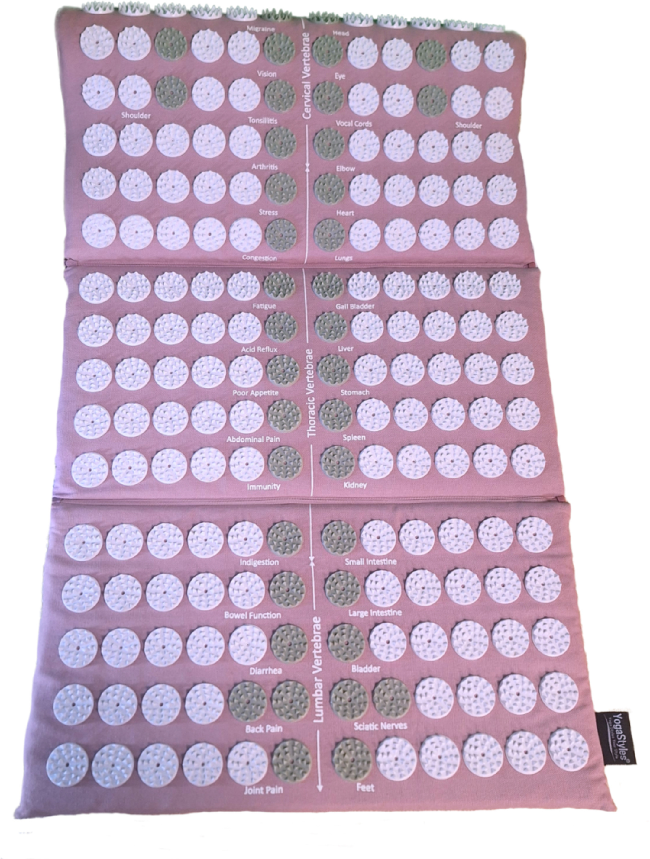 YogaStyles Spijkermat 3-Fold / Acupressuur mat oudroze