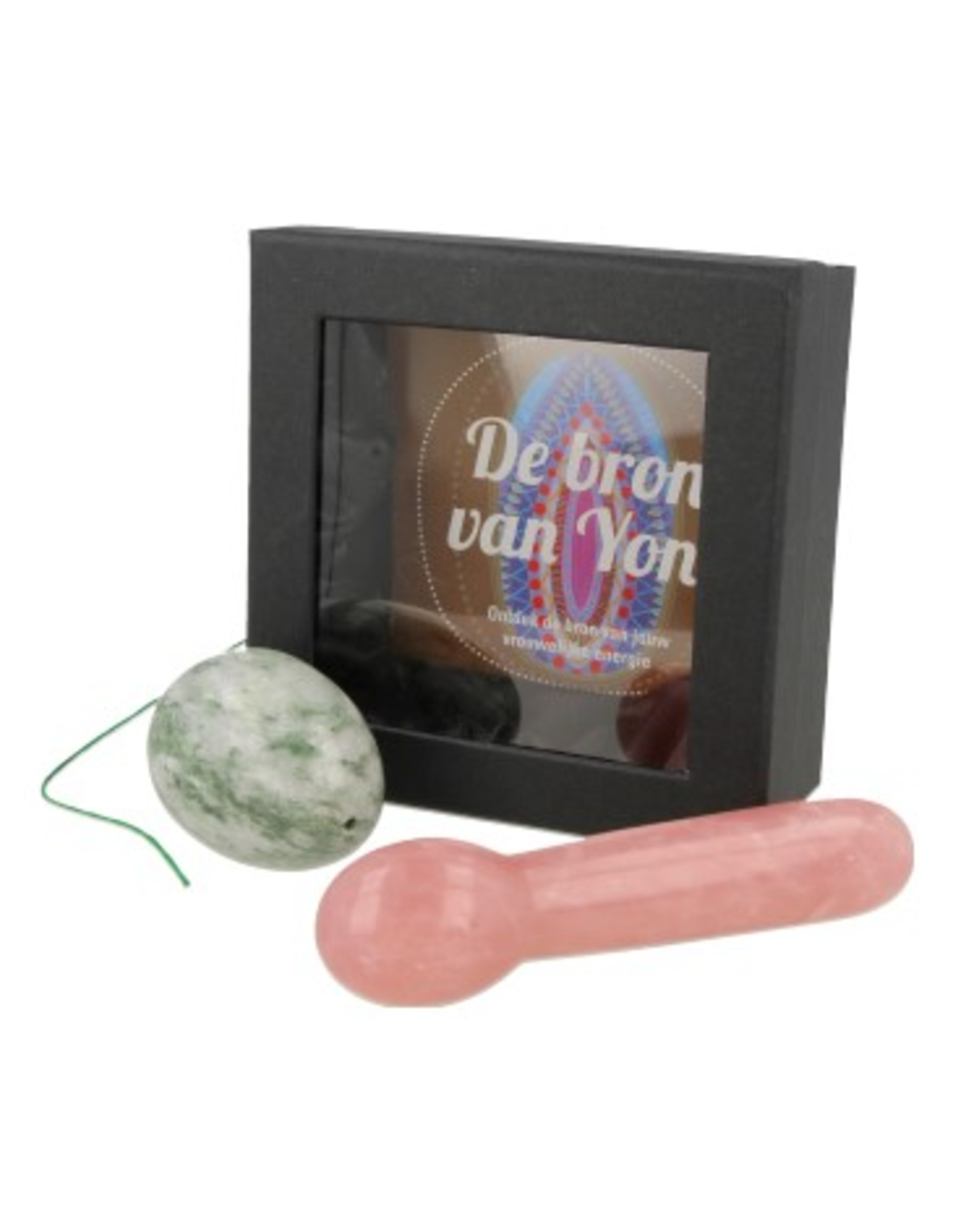 Yoni massage set Serpentijn Jade / Roze kwarts