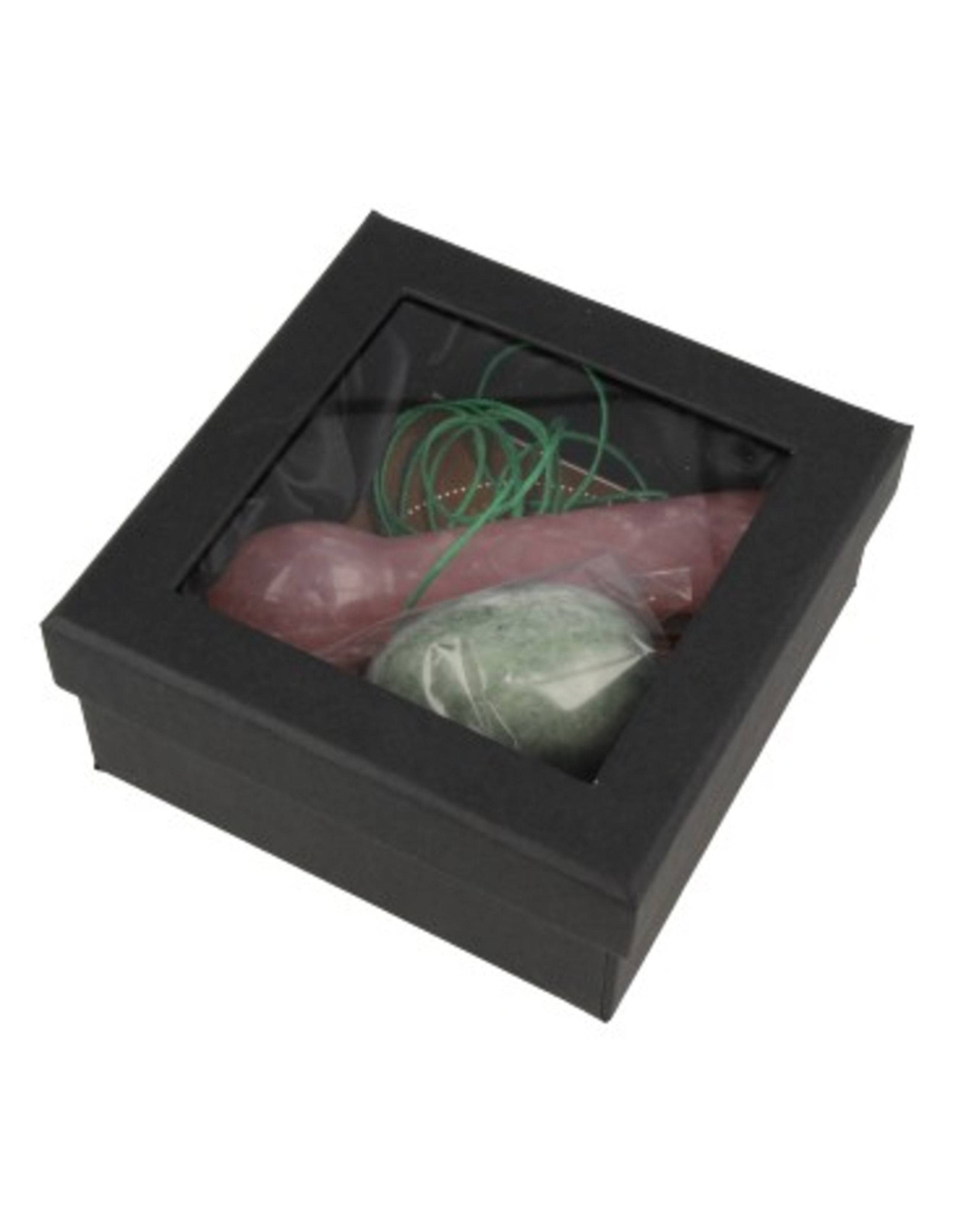 Yoni massage set Serpentijn Jade / Roze kwarts