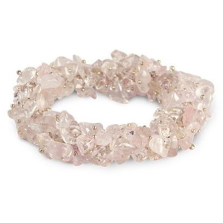 Roze kwarts splitarmband cluster