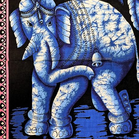 Olifanten Doek - Blauw - wandkleed 115 cm x54 cm - Blauw