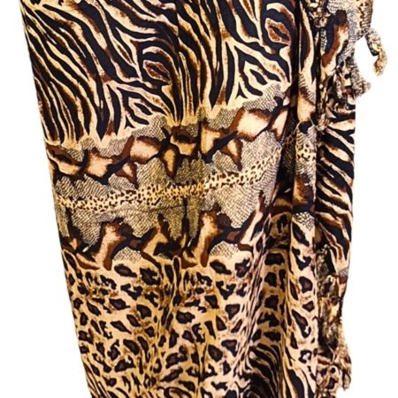Om Namaste Sarong - 670 - dierenprint - beige en bruin