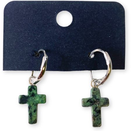 Zoisiet kruis oorbellen - fashion jewelry