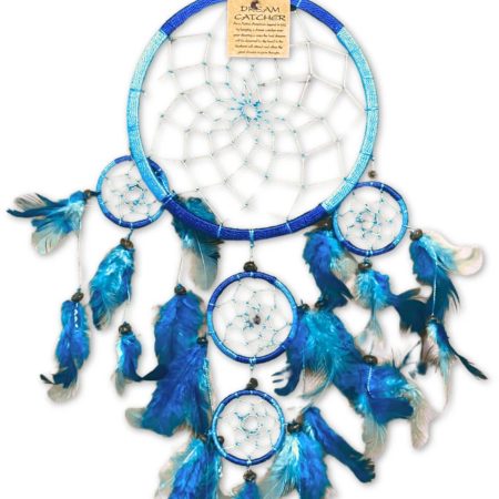 Dromenvanger 16 cm Blauw-Turquoise alleen veren